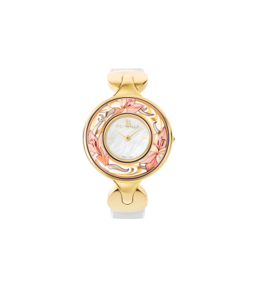 Watch Helena / Alligator watch strap - white