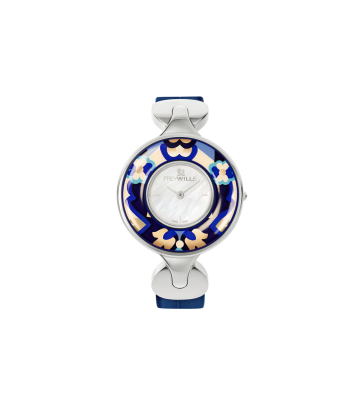 Watch Helena / Alligator watch strap - blue