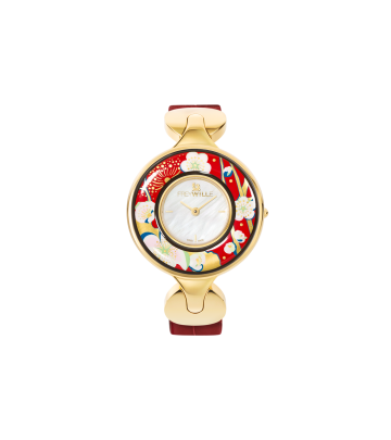 Watch Helena / Alligator watch strap - red