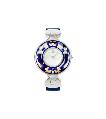 Watch Helena / Calf leather watch strap - blue