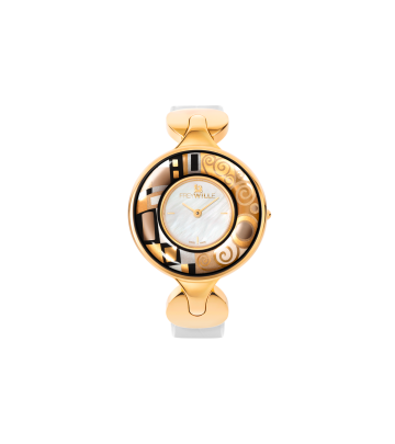 Watch Helena / Alligator watch strap - white