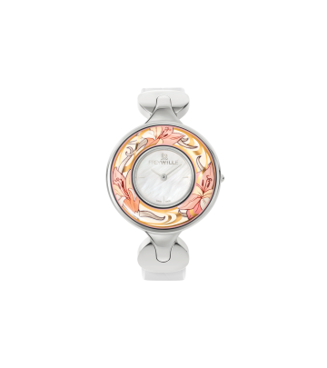 Watch Helena / Alligator watch strap - white