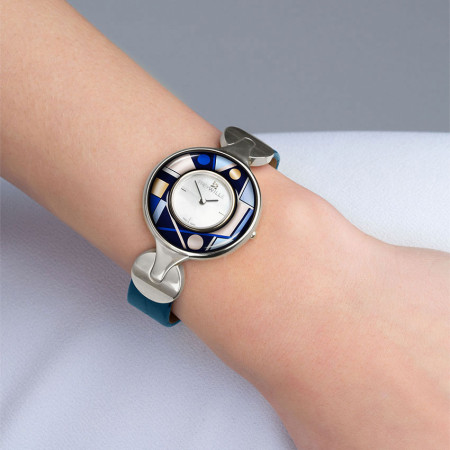 Schmuckuhr Helena / Alligator Uhrenband - blau
