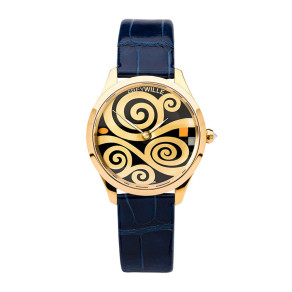 Schmuckuhr Désirée / Kalbsleder Uhrenband - blau