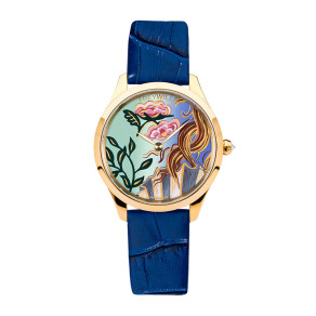 Watch Désirée / Calf leather watch strap - blue