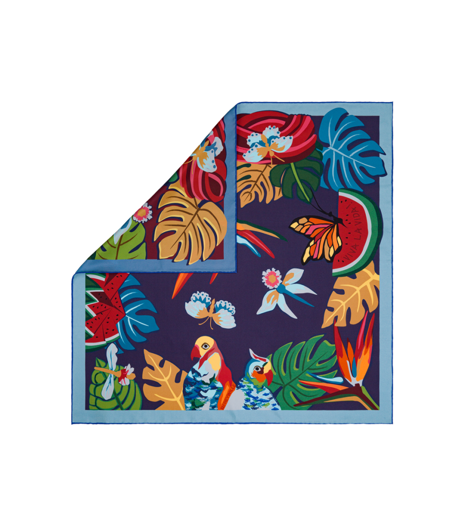 SILK SCARF DOUBLE-SIDED 63X63