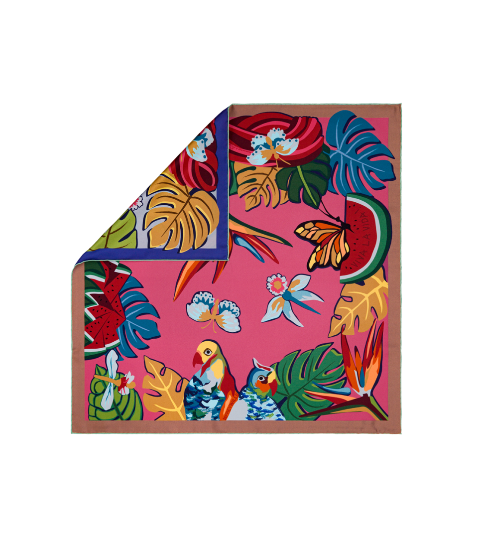 SILK SCARF DOUBLE-SIDED 63X63