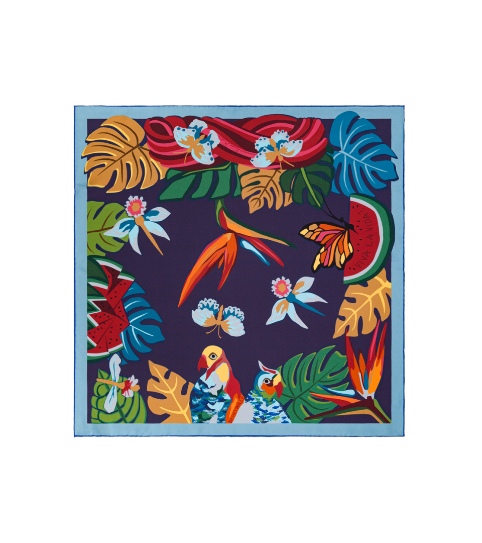 SILK SCARF DOUBLE-SIDED 63X63