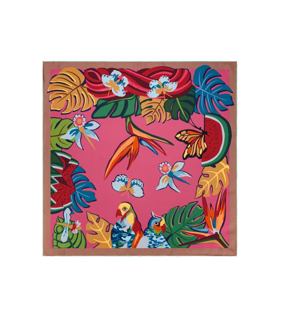 SILK SCARF DOUBLE-SIDED 63X63