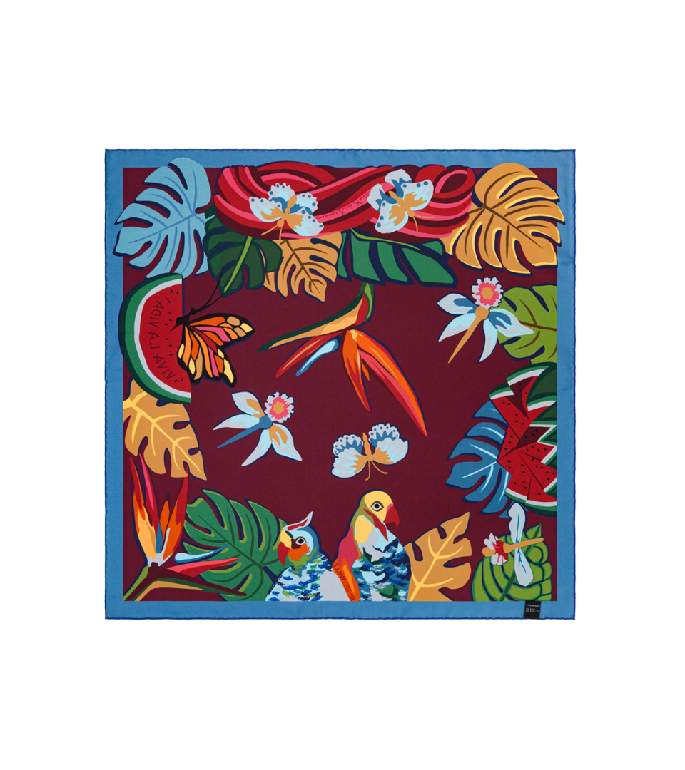 SILK SCARF DOUBLE-SIDED 63X63