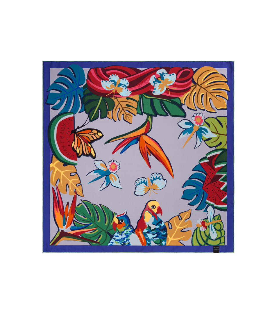 SILK SCARF DOUBLE-SIDED 63X63