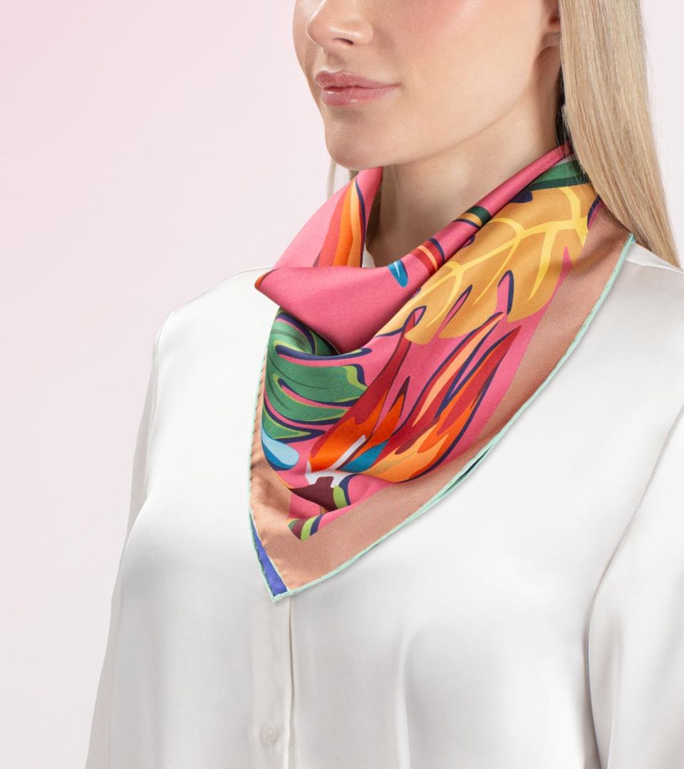 SILK SCARF DOUBLE-SIDED 63X63
