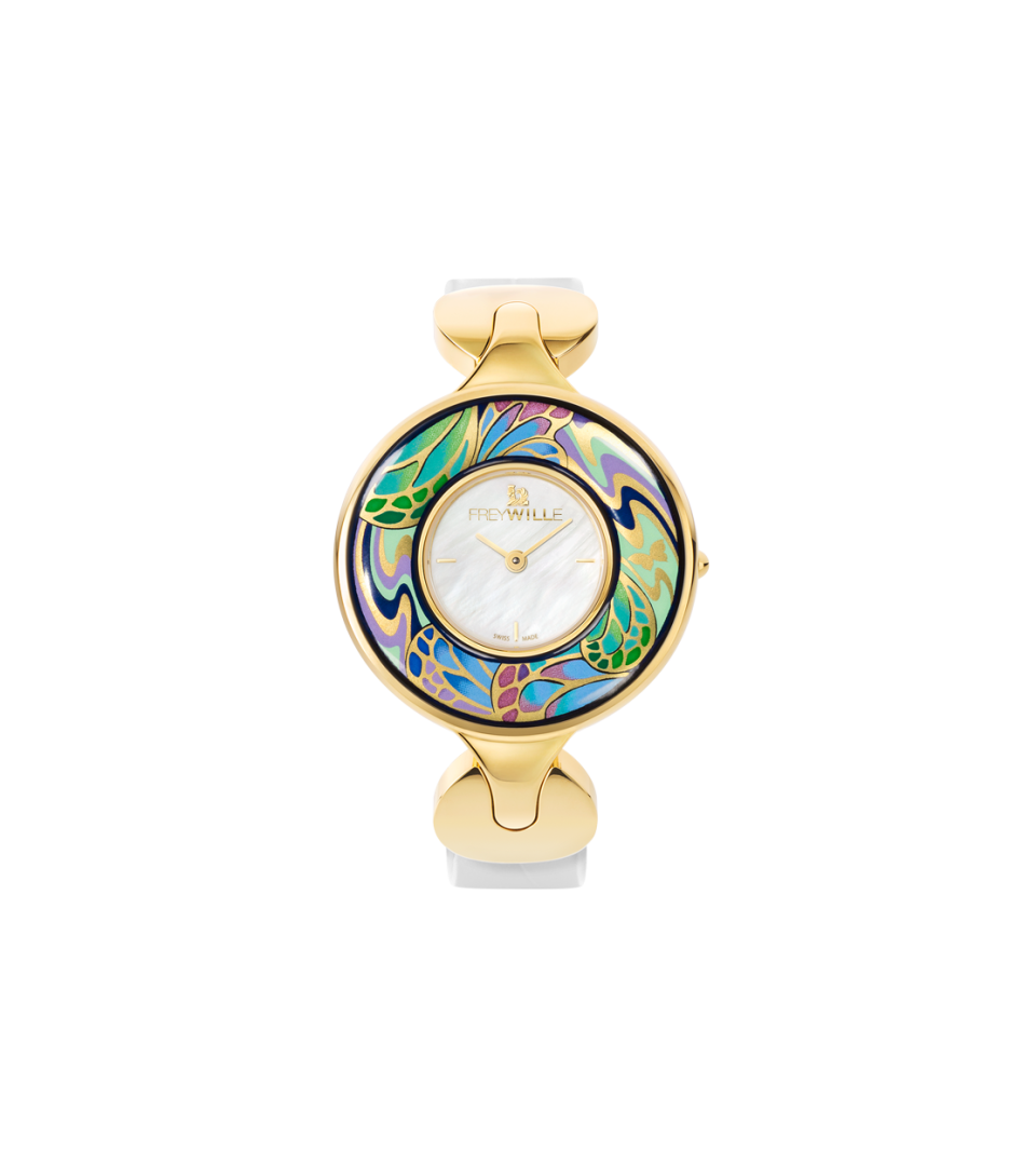 Montre-Bijou Helena / bracelet montre alligator - blanc