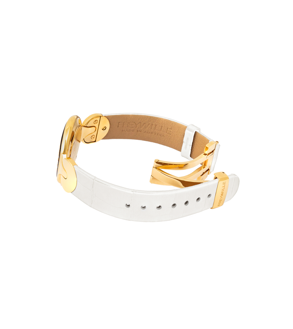 Montre-Bijou Helena / bracelet montre alligator - blanc