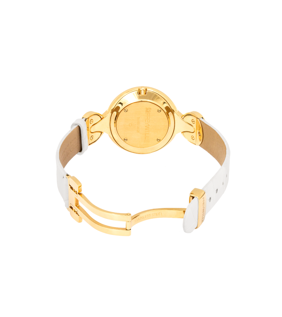 Montre-Bijou Helena / bracelet montre alligator - blanc