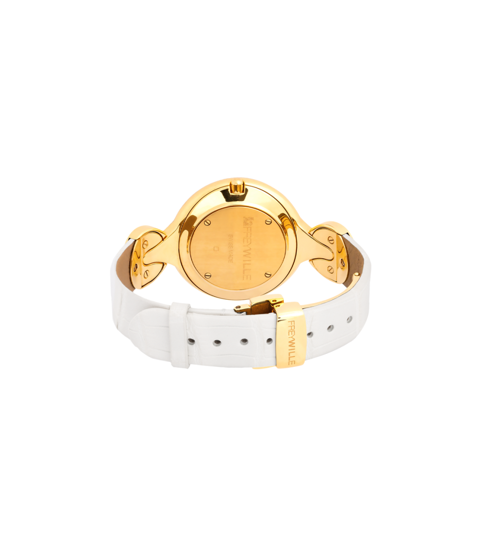 Montre-Bijou Helena / bracelet montre alligator - blanc