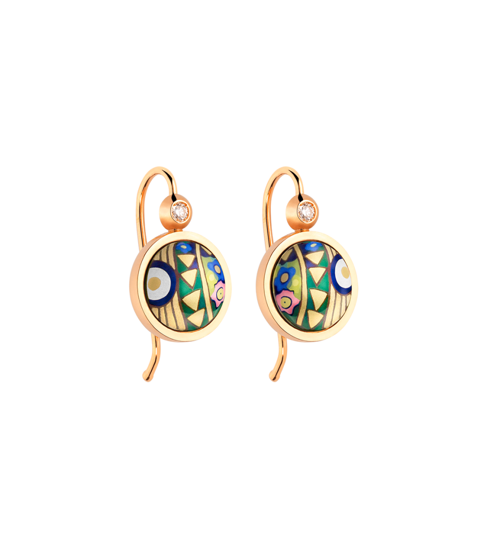 Ohrringe Cabochon-Hänger mit Brilliant