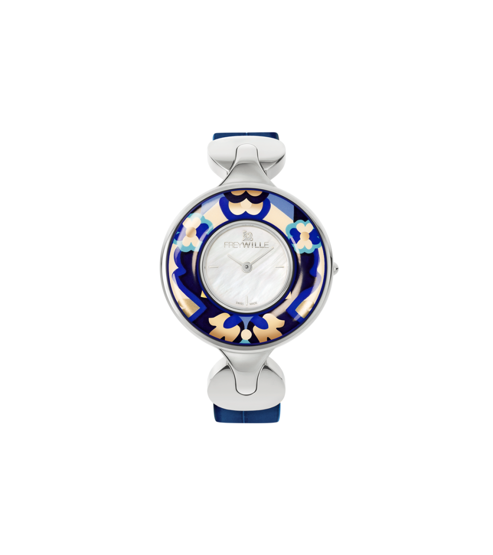 Watch Helena / Alligator watch strap - blue