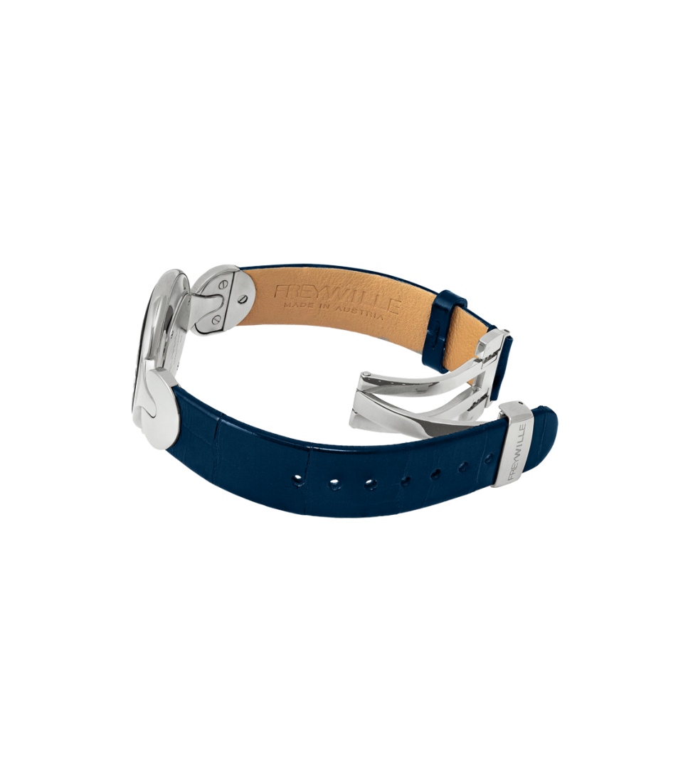 Watch Helena / Alligator watch strap - blue