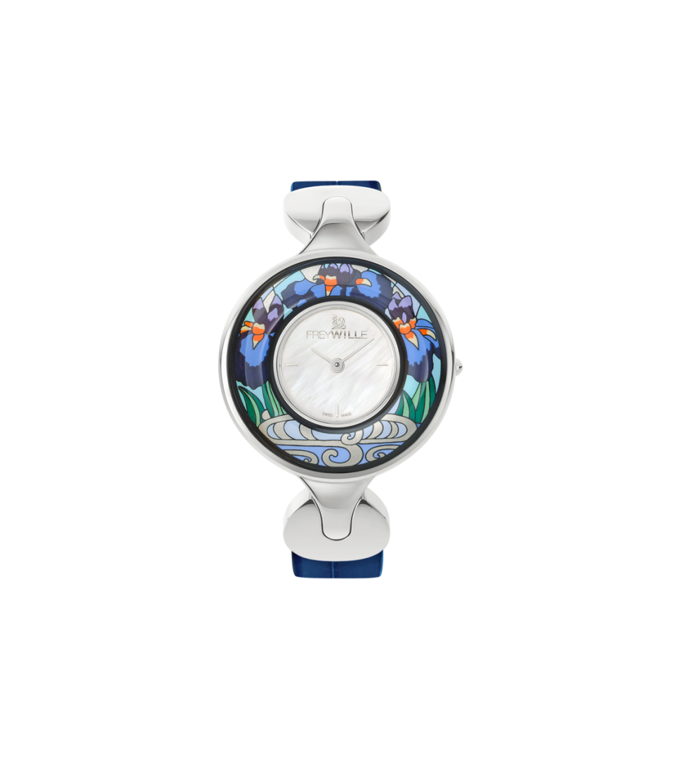 Watch Helena / Alligator watch strap - blue