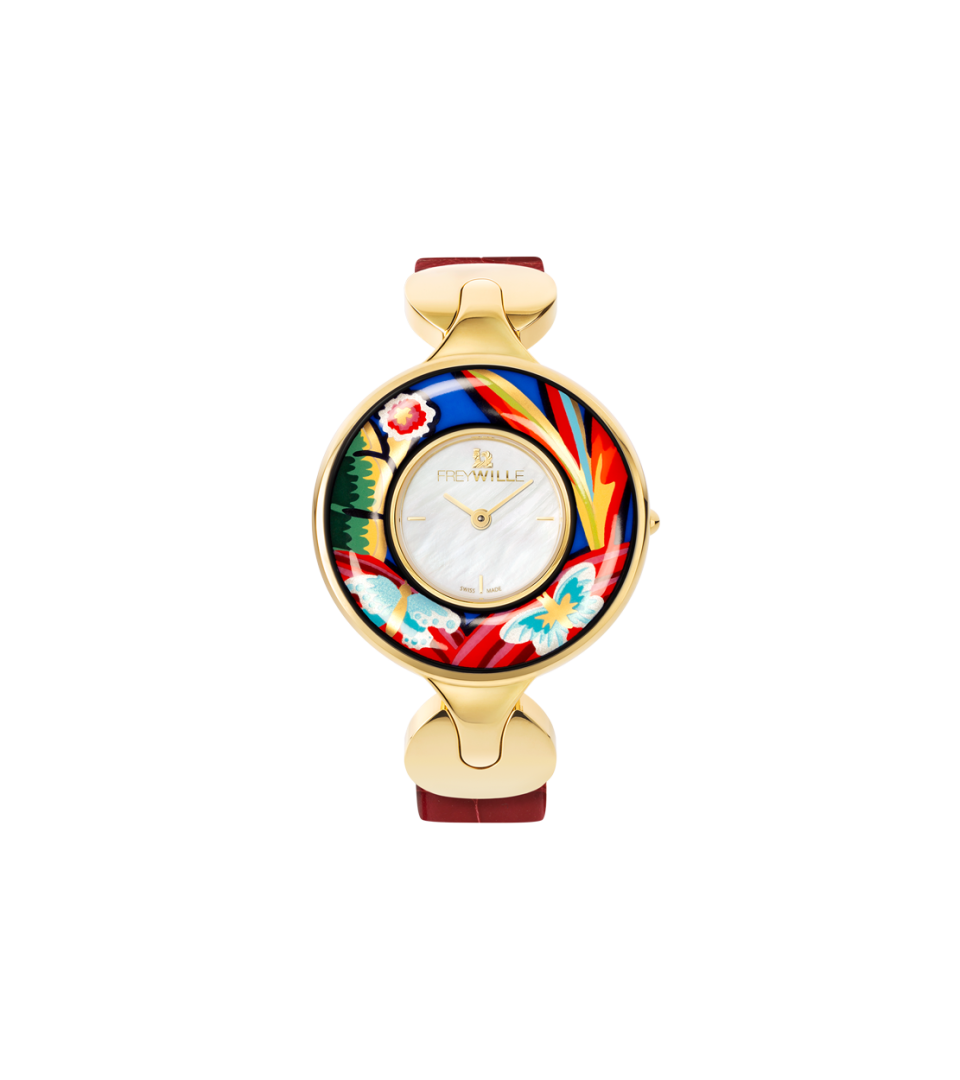 Watch Helena / Alligator watch strap - red