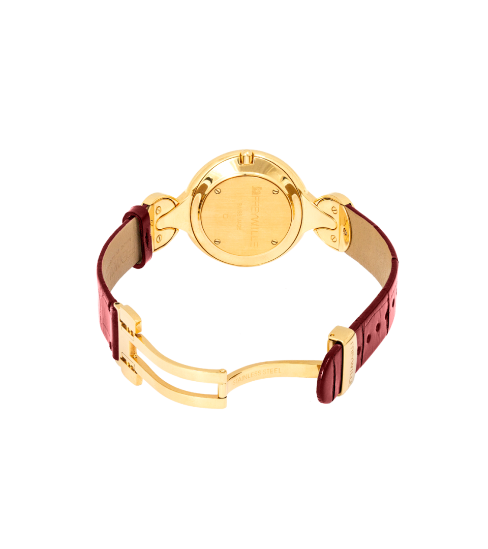 Watch Helena / Alligator watch strap - red