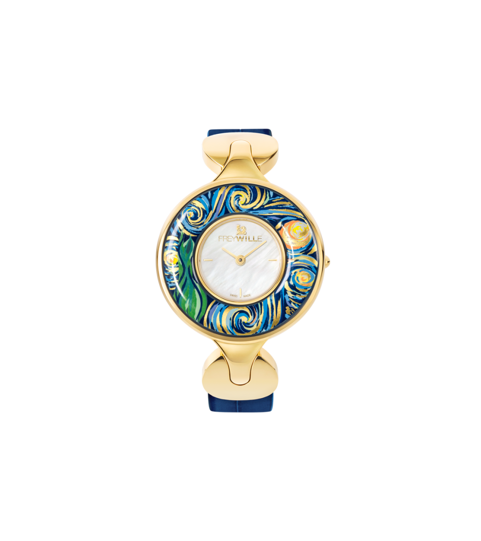Watch Helena / Alligator watch strap - blue
