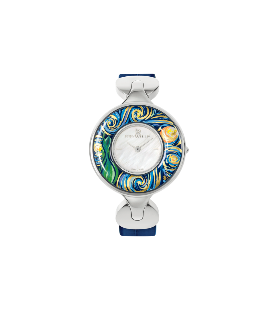 Watch Helena / Alligator watch strap - blue