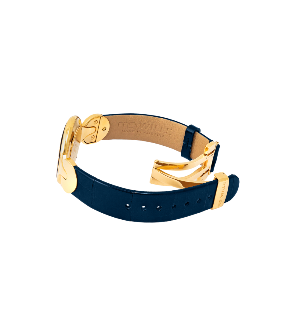 Watch Helena / Alligator watch strap - blue