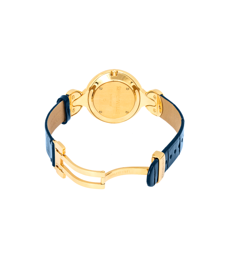 Watch Helena / Alligator watch strap - blue