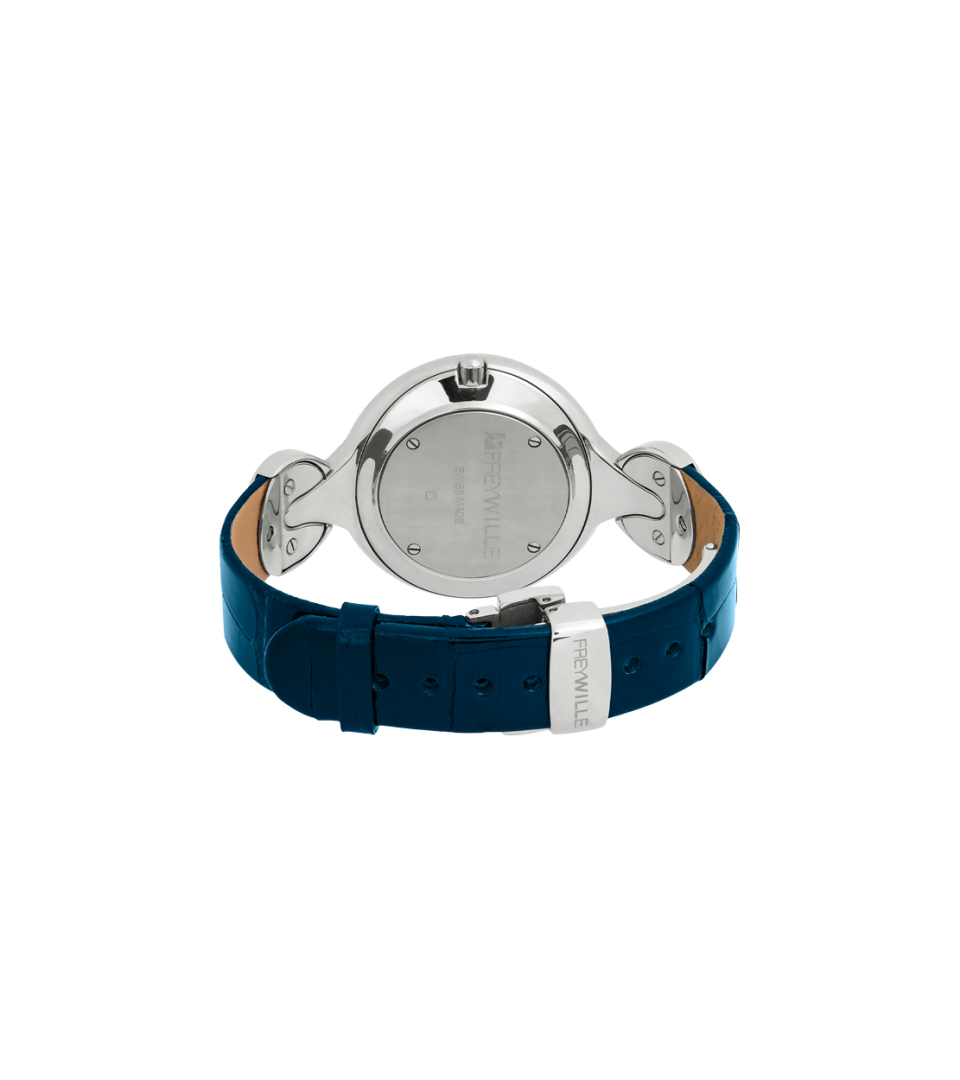 Watch Helena / Alligator watch strap - blue