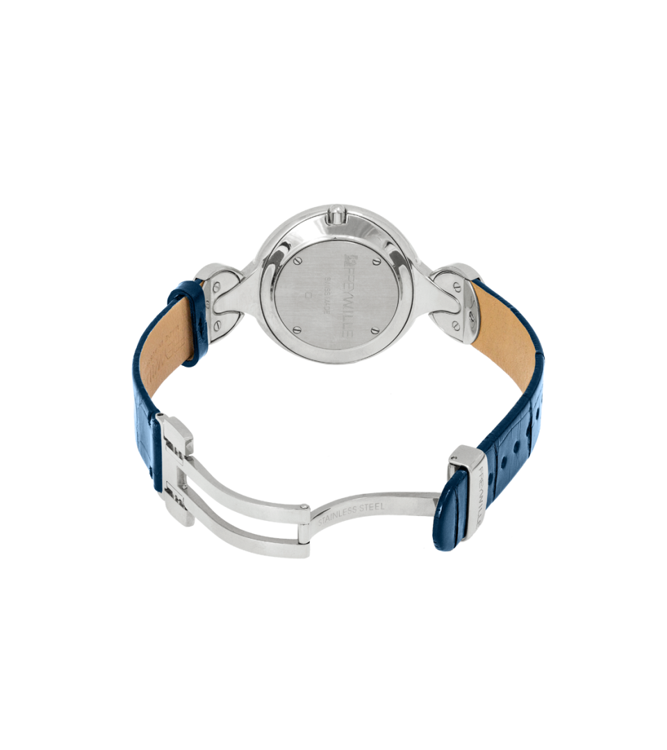 Watch Helena / Alligator watch strap - blue
