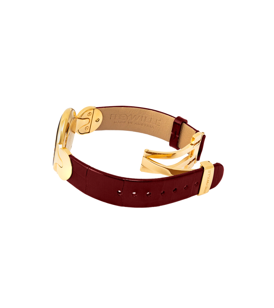 Watch Helena / Alligator watch strap - red