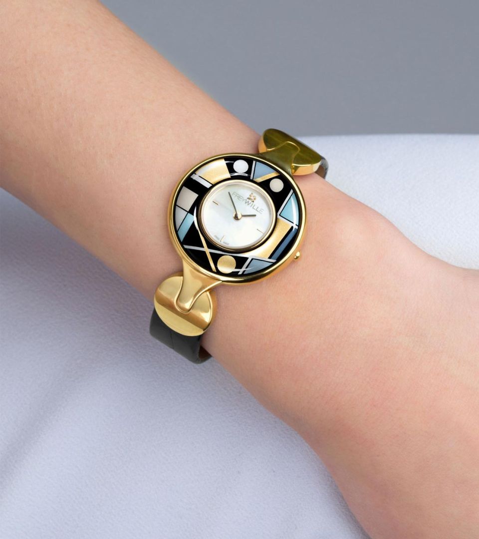 Watch Helena / Alligator watch strap - black