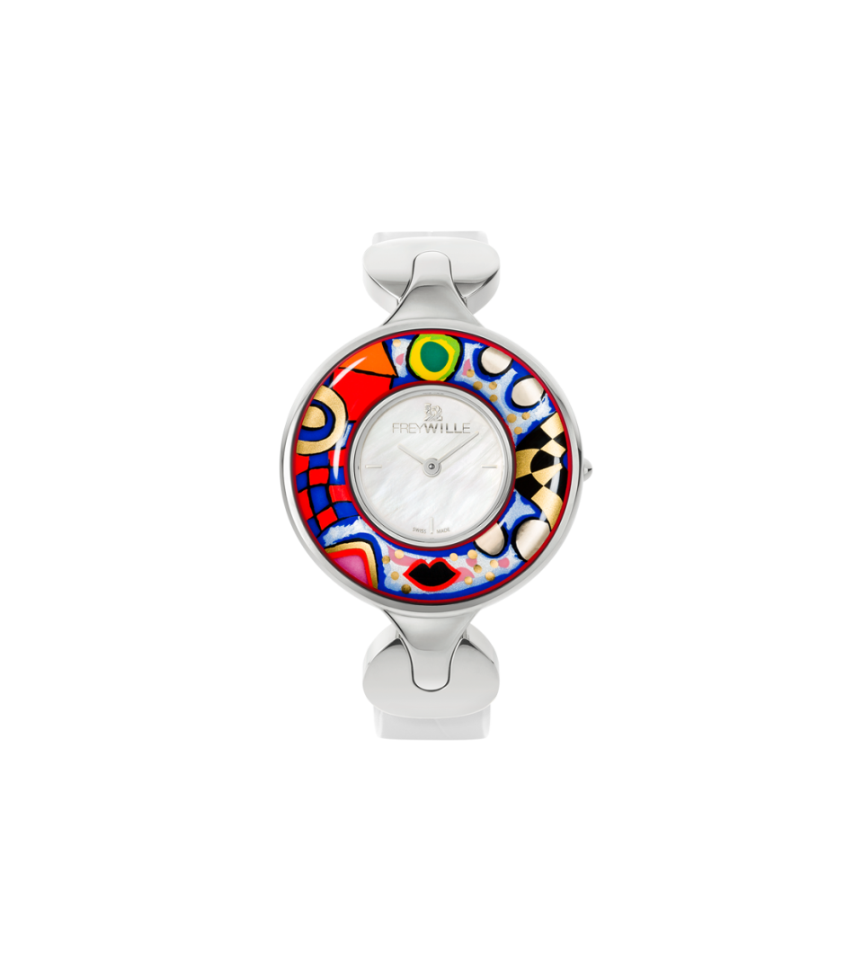 Watch Helena / Alligator watch strap - white