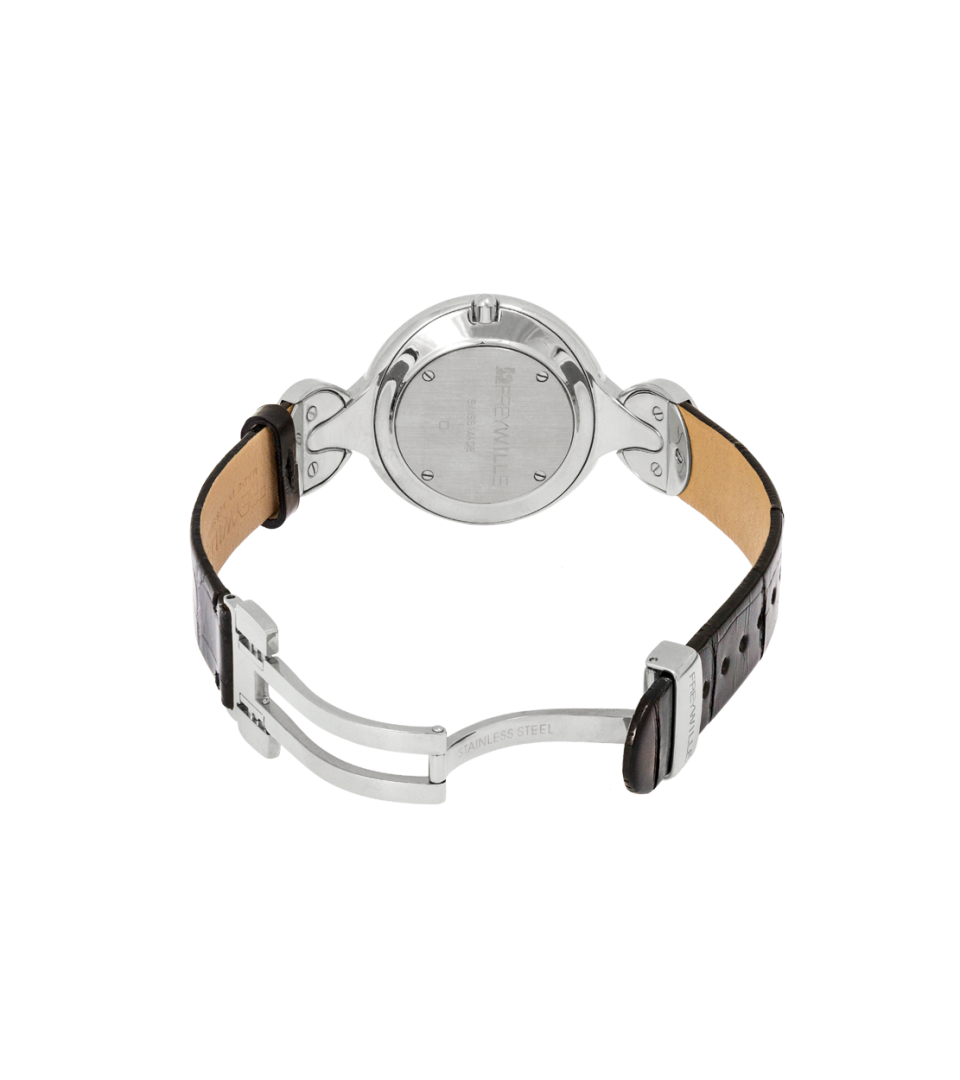 Watch Helena / Alligator watch strap - black