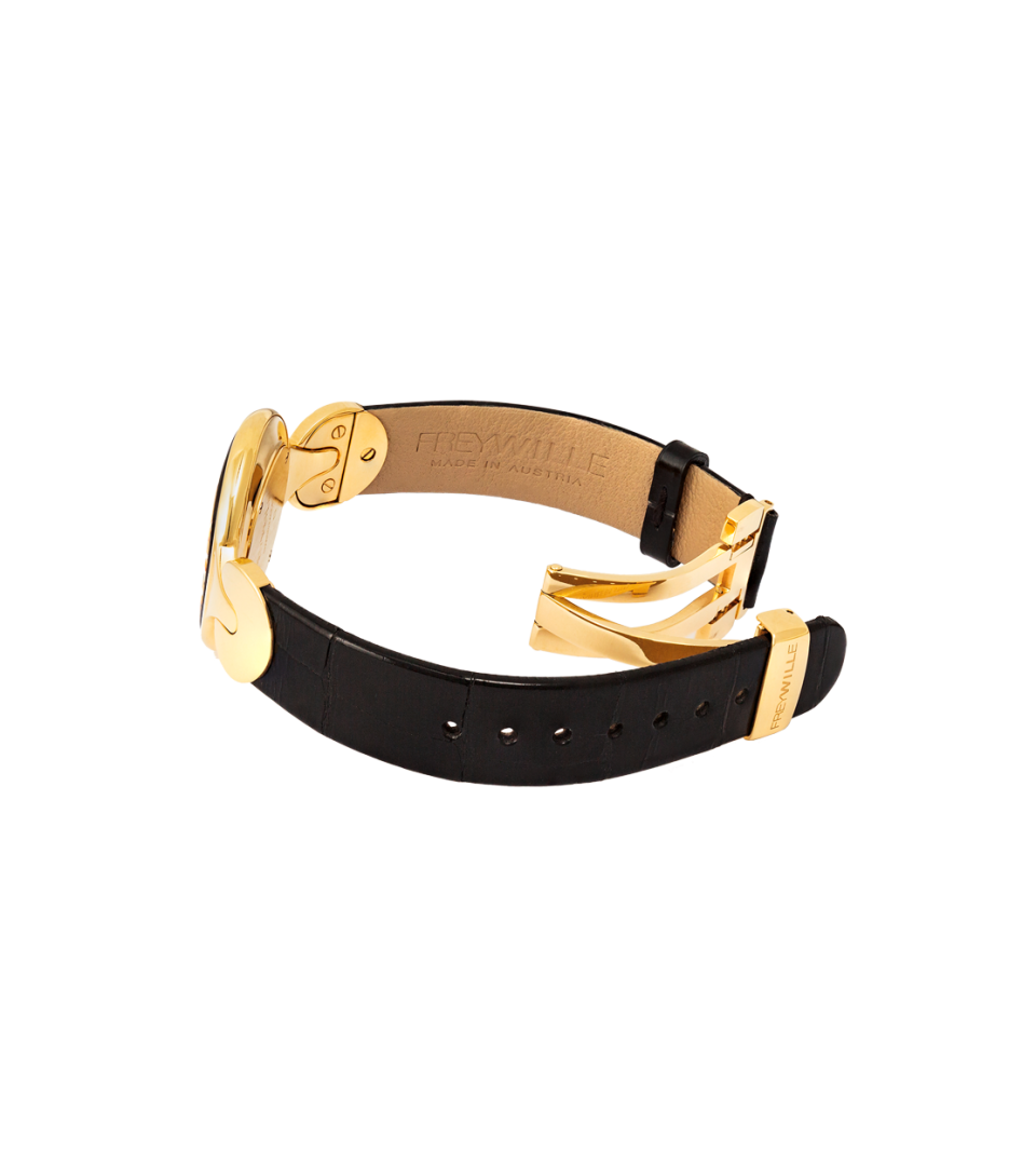 Watch Helena / Alligator watch strap - black