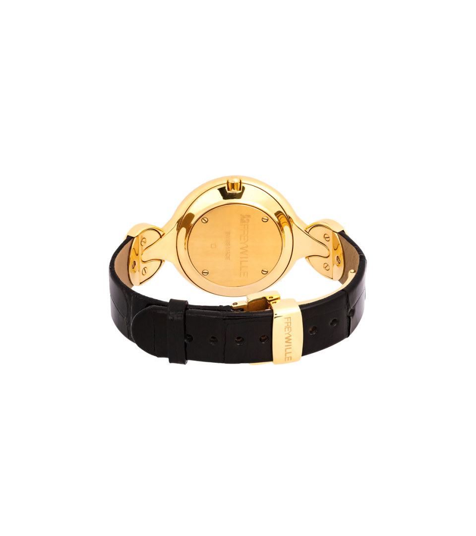 Watch Helena / Alligator watch strap - black