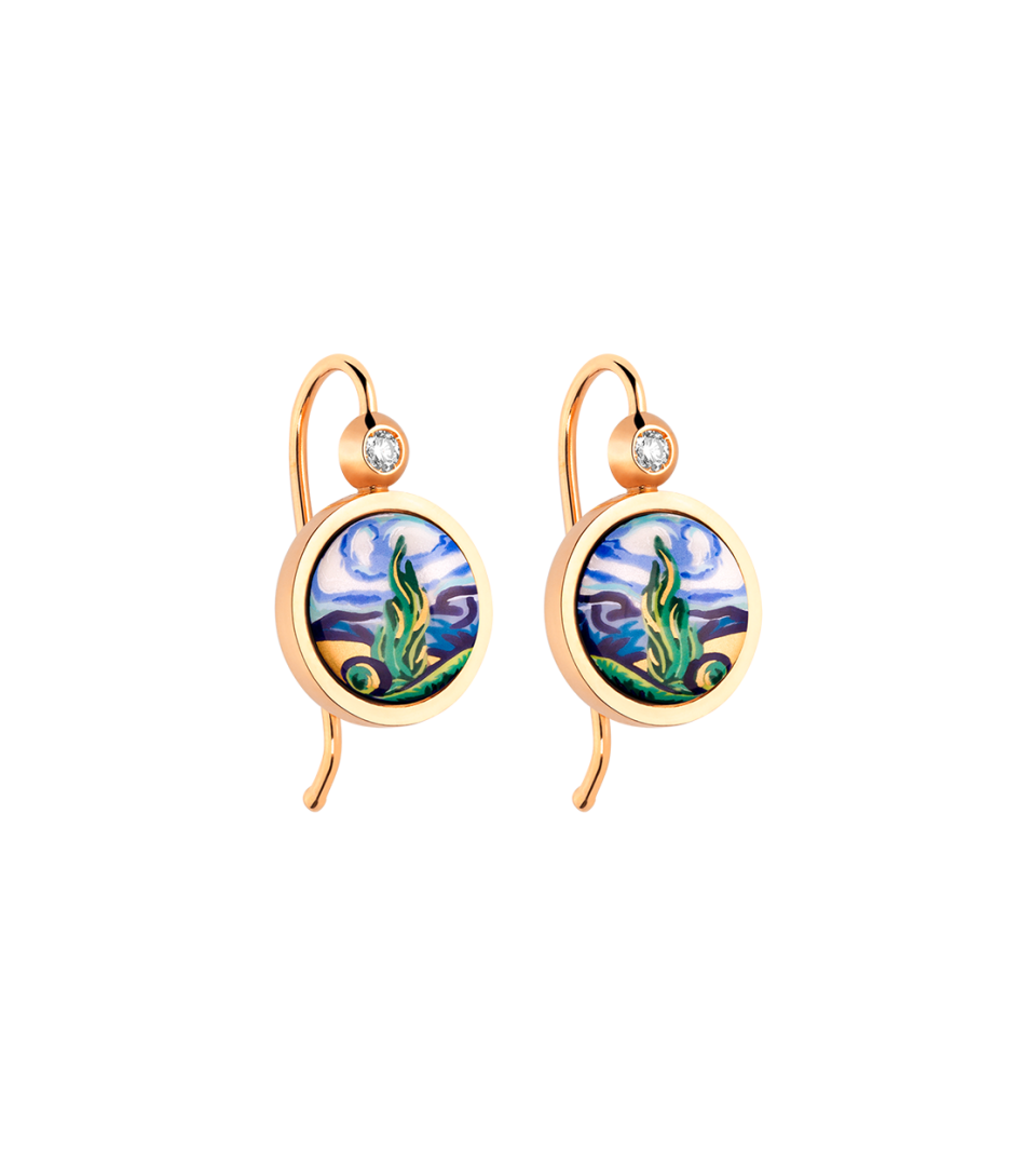 Earrings Cabochon Hanger with Brilliant