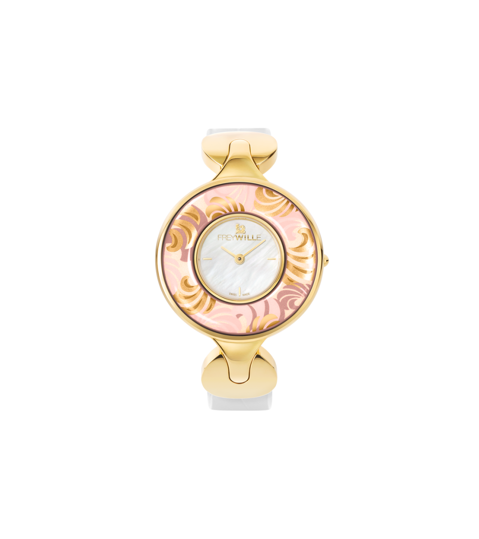 Reloj Helena / correa de reloj de cocodrilo - blanca