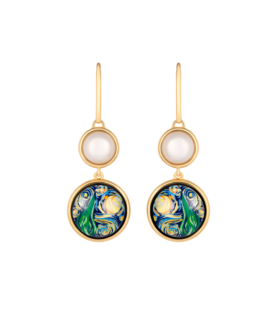 Earrings Tandem with Pearl