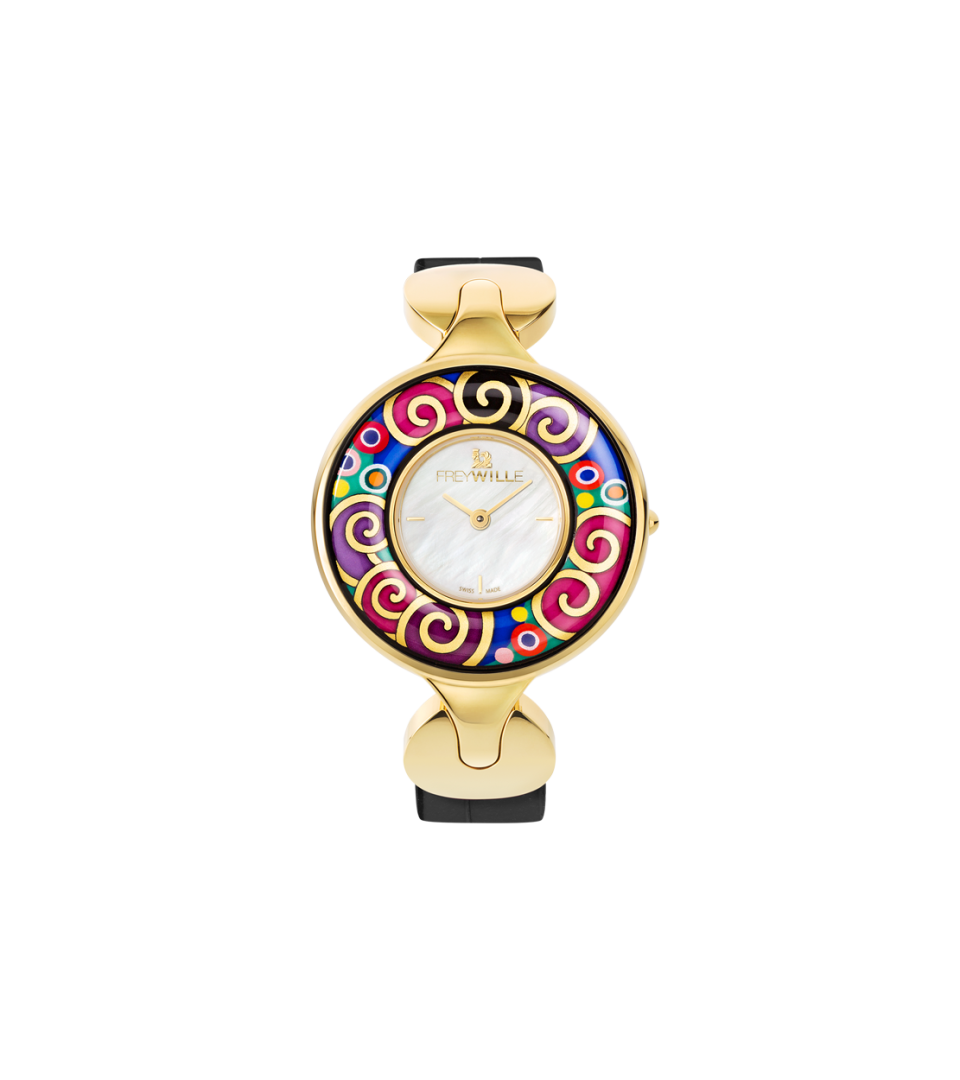 Montre-Bijou Helena / bracelet montre alligator - noir