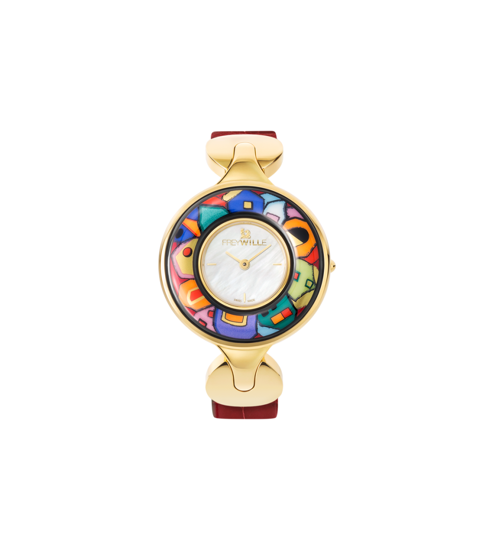 Reloj Helena / correa de reloj de cocodrilo - roja
