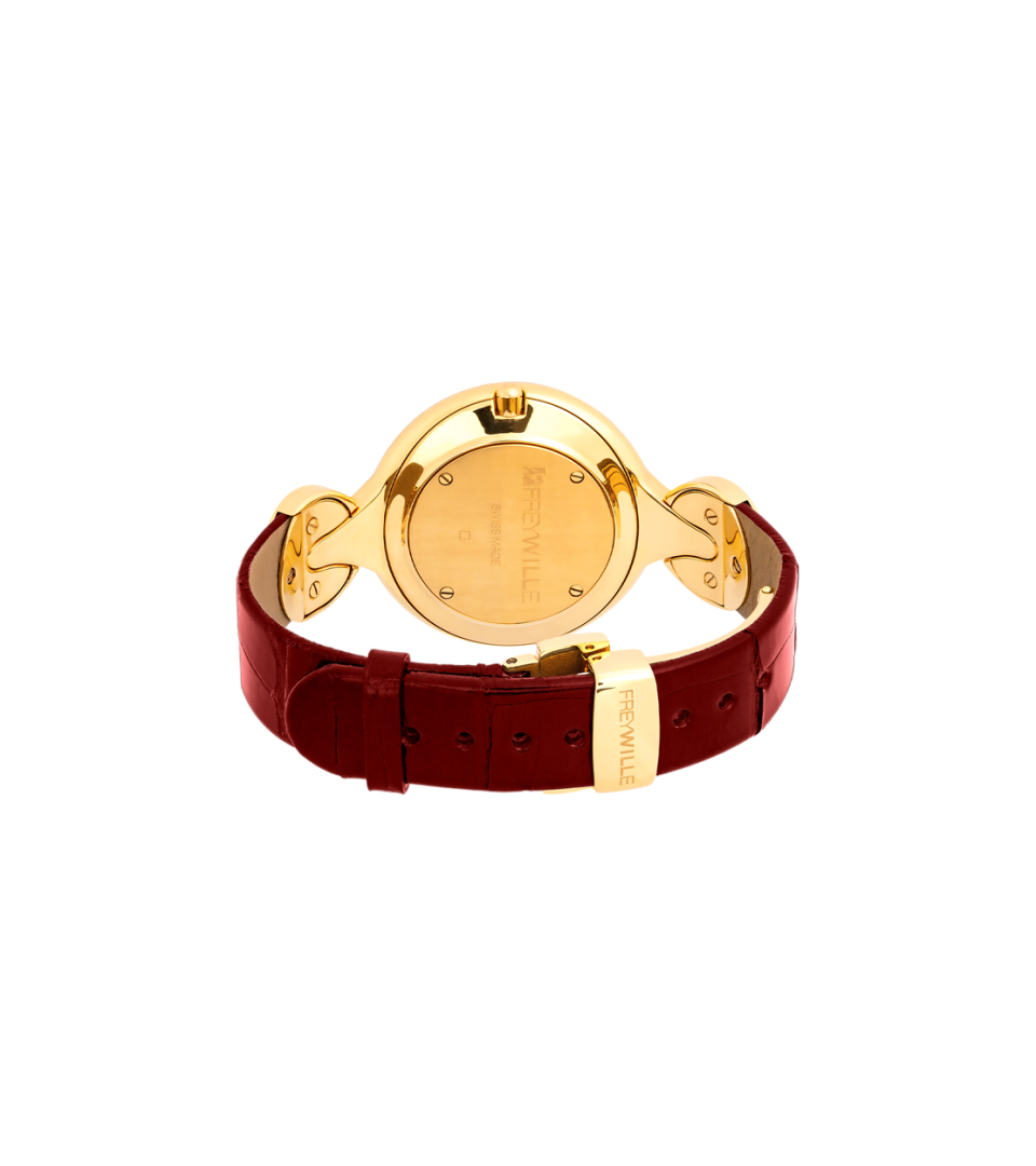 Reloj Helena / correa de reloj de cocodrilo - roja