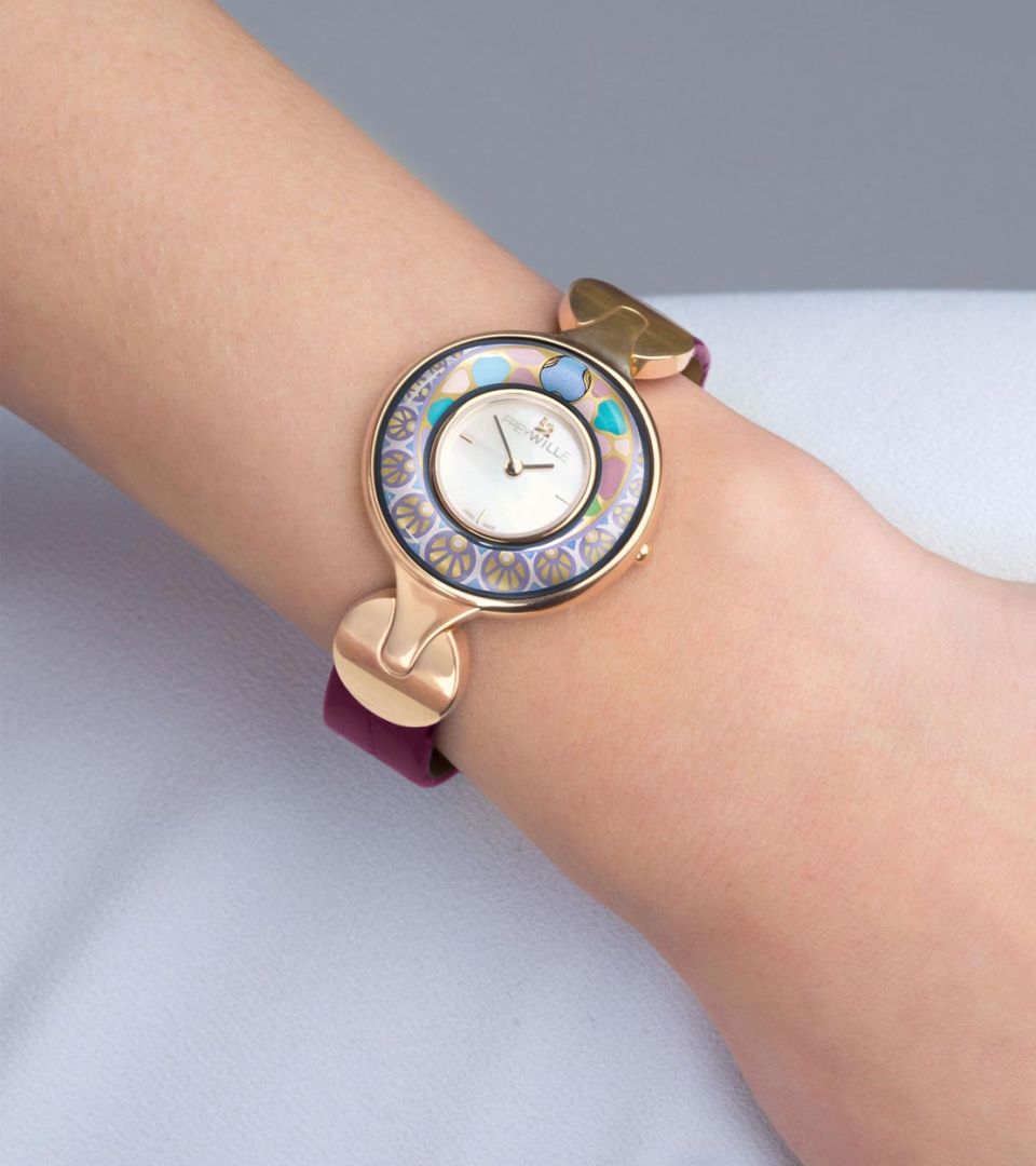 Watch Helena / Alligator Watch Strap - violet