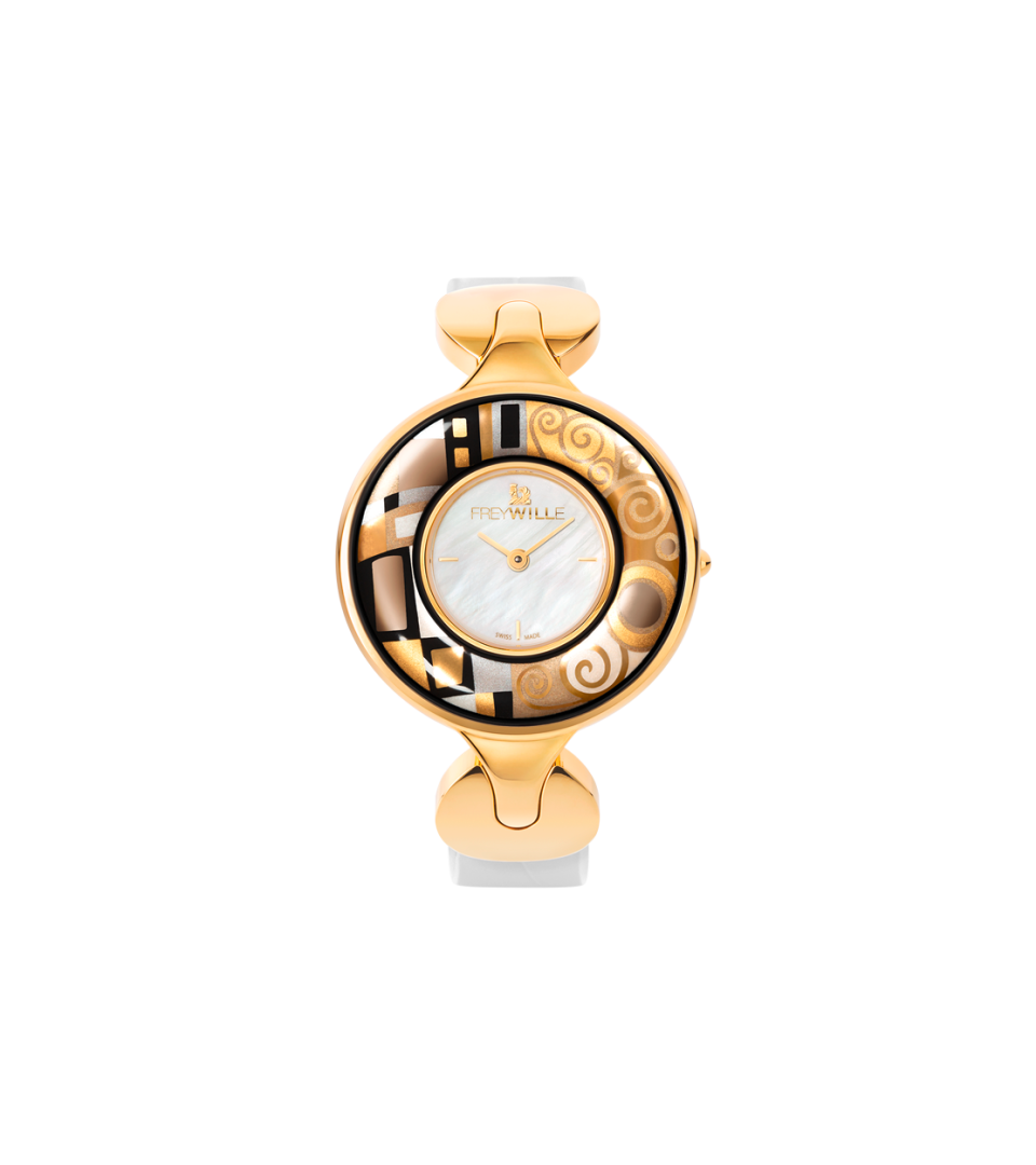 Watch Helena / Alligator watch strap - wit