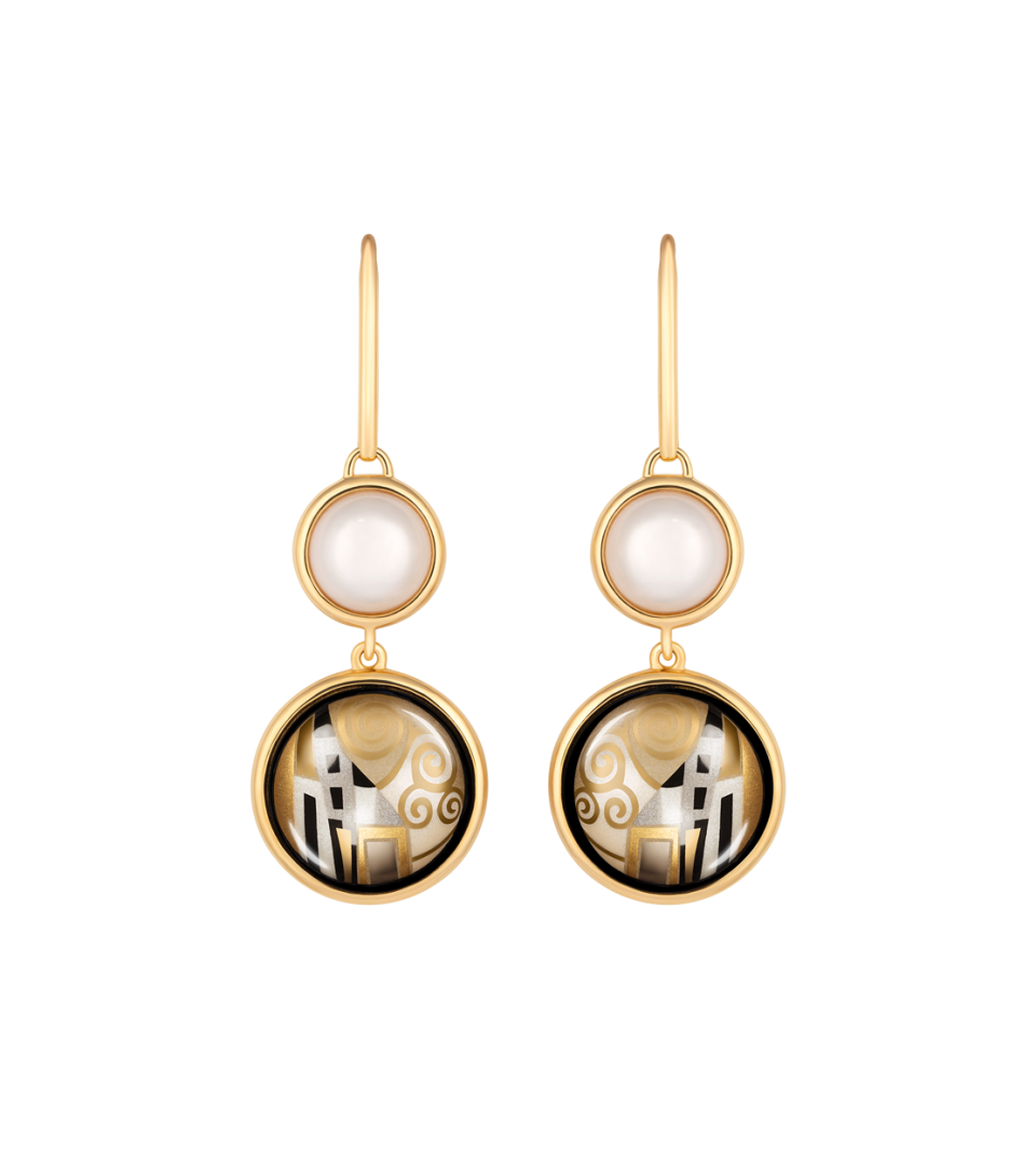 Earrings Tandem with Pearl