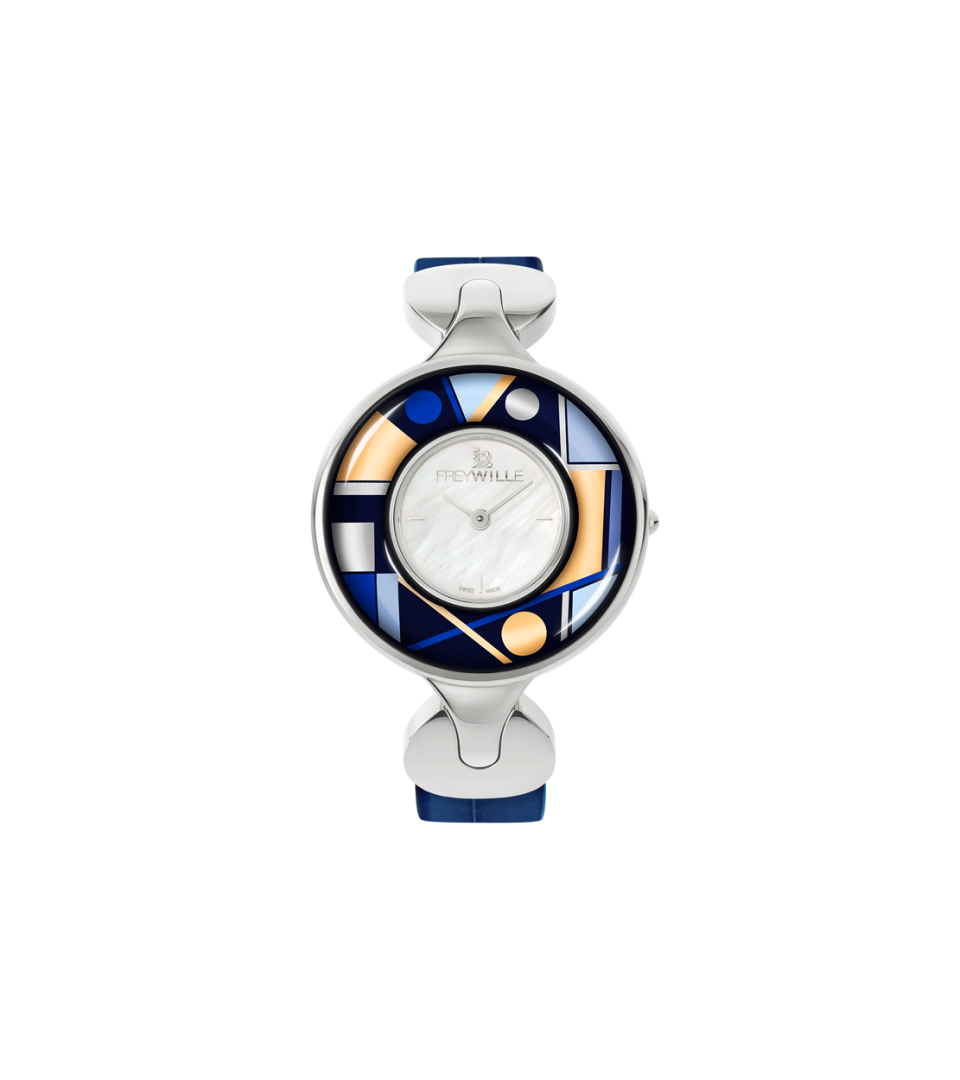 Reloj Helena / correa de reloj de cocodrilo - azul