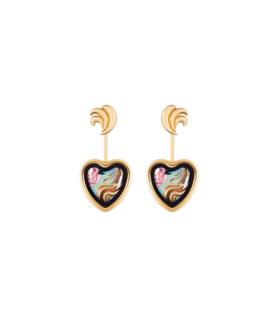 Corazón Ohrringe mit Wings