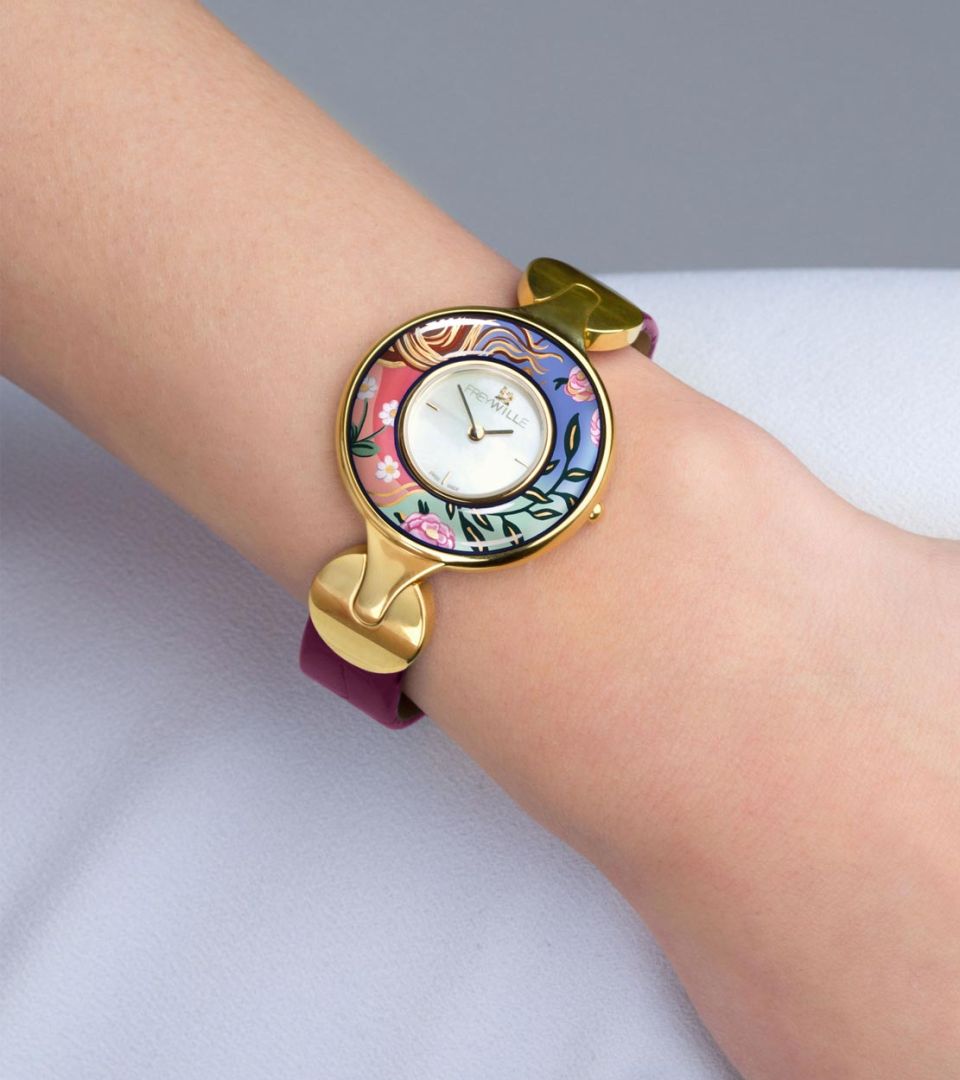 Watch Helena / Alligator Watch Strap - paars